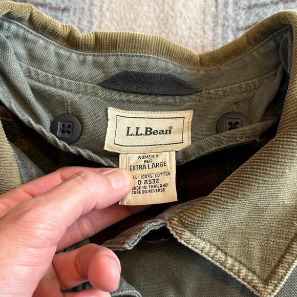 LL Bean Field Coat Womens Size XL Chore Barn Removable Wool Liner Green - Picture 4 of 12